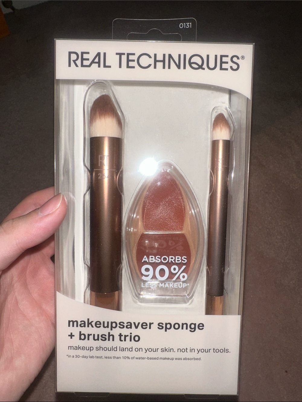 Real Techniques Makeupsaver Sponge Brush Natural Finish 3 Piece Set NWT - Picture 2 of 3